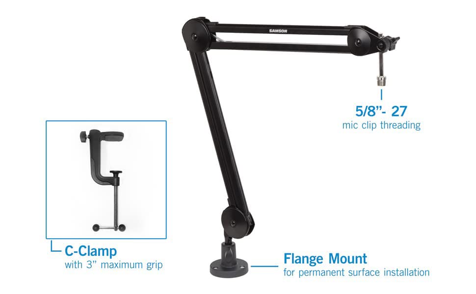 Samson MBA38-38    Microphone Boom Arm for Podcasting and Streaming (MBA38)